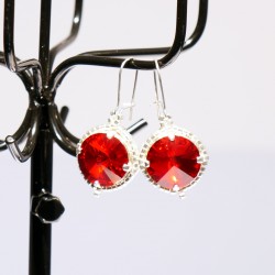 Red earings handmade with...