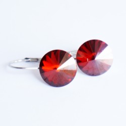 Delicate red crystal earrings