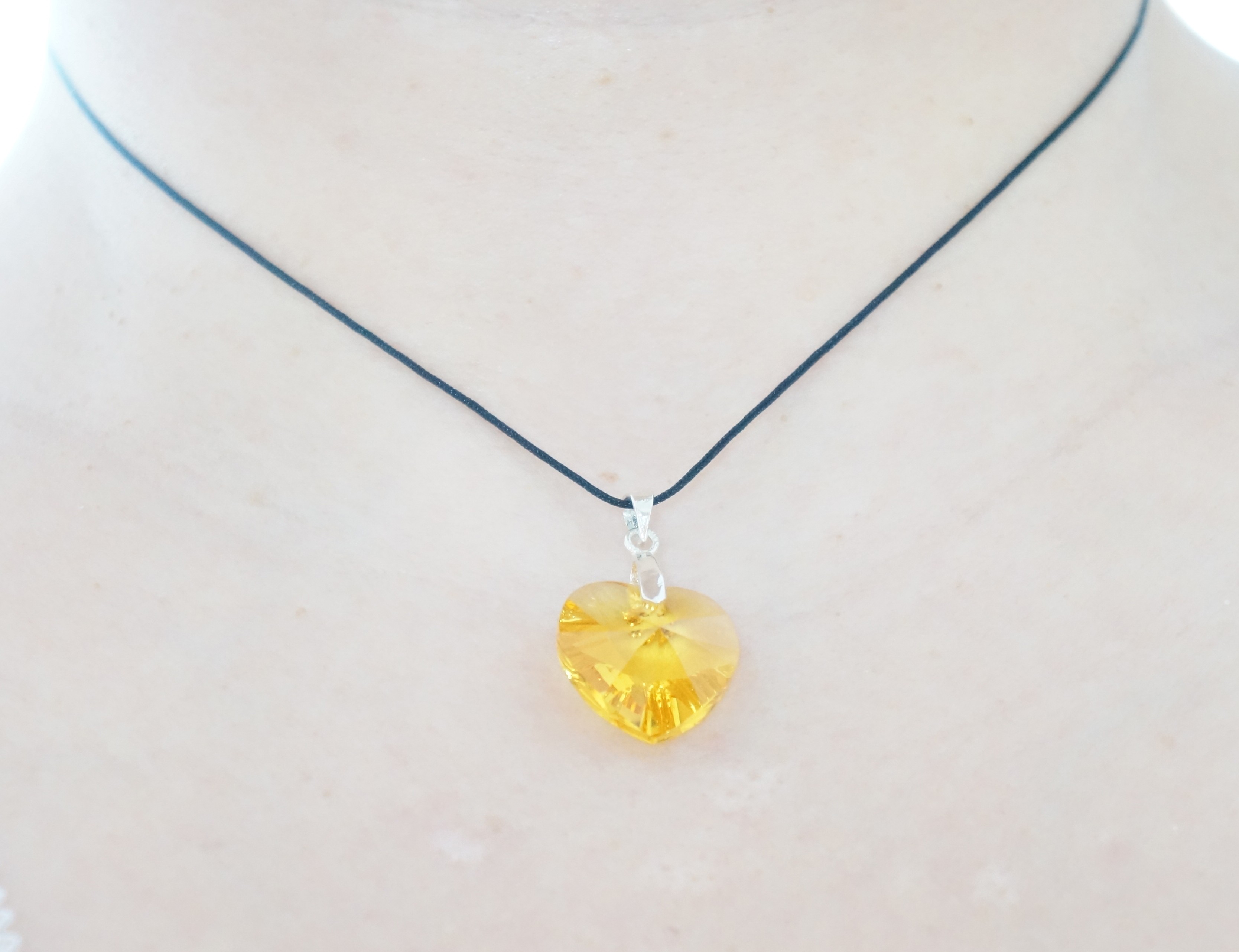 Swarovski crystal Heart with yellow heart orders crystals