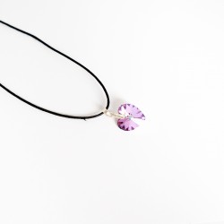 Pink and multicolored Swarovski crystal heart pendant