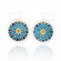 Blue mandala earrings