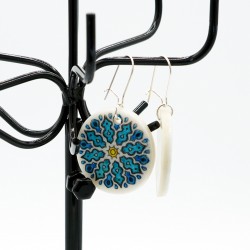 Blue mandala earrings