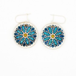 Blue mandala earrings