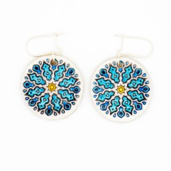 Blue mandala earrings