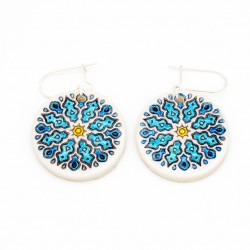 Blue mandala earrings