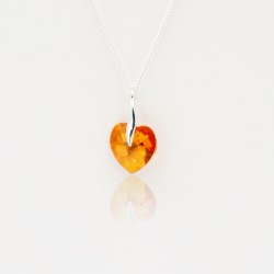 Orange heart necklace