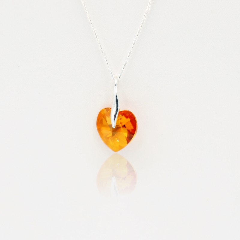 Orange heart necklace