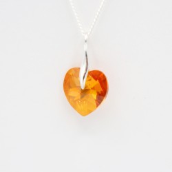 Orange heart necklace