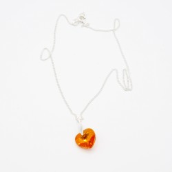 Orange heart necklace