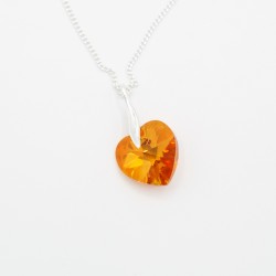 Orange heart necklace