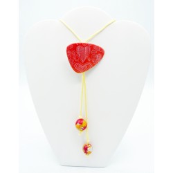 Orange, red, and yellow necklace