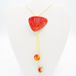 Orange, red, and yellow necklace