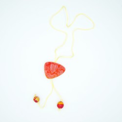 Orange, red, and yellow necklace