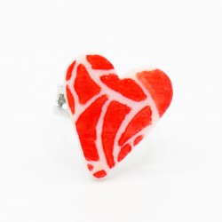 Red and white heart ring