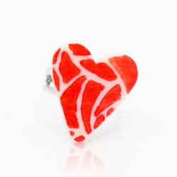 Red and white heart ring