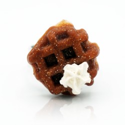 Fancy Liege waffle ring with whipped cream