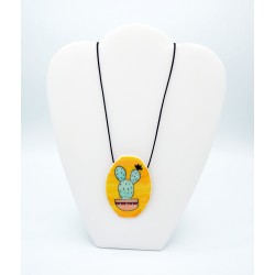 Pendentif collier long cactus