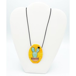 Pendentif collier long cactus