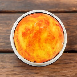 Grande bague fantaisie ronde orange