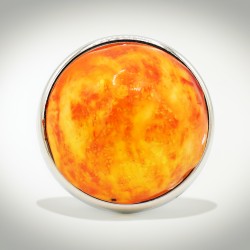 Grande bague fantaisie ronde orange