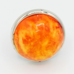 Grande bague fantaisie ronde orange