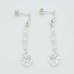 Boucles d'oreilles "coeur" transparent support argent