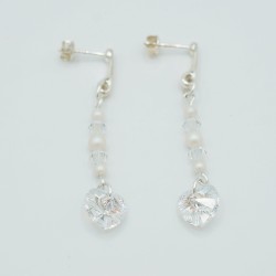 Boucles d'oreilles "coeur" transparent support argent