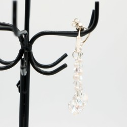 Boucles d'oreilles "coeur" transparent support argent