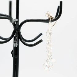 Boucles d'oreilles "coeur" transparent support argent