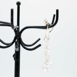 Boucles d'oreilles "coeur" transparent support argent