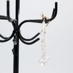 Boucles d'oreilles "coeur" transparent support argent