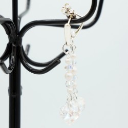 Boucles d'oreilles "coeur" transparent support argent