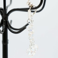 Boucles d'oreilles "coeur" transparent support argent