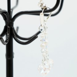 Boucles d'oreilles "coeur" transparent support argent