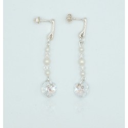 Boucles d'oreilles "coeur" transparent support argent