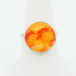 Petite bague fantaisie ronde orange