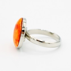 Petite bague fantaisie ronde orange