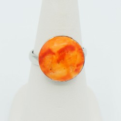 Petite bague fantaisie ronde orange