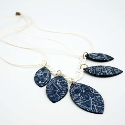 Blue and white necklace